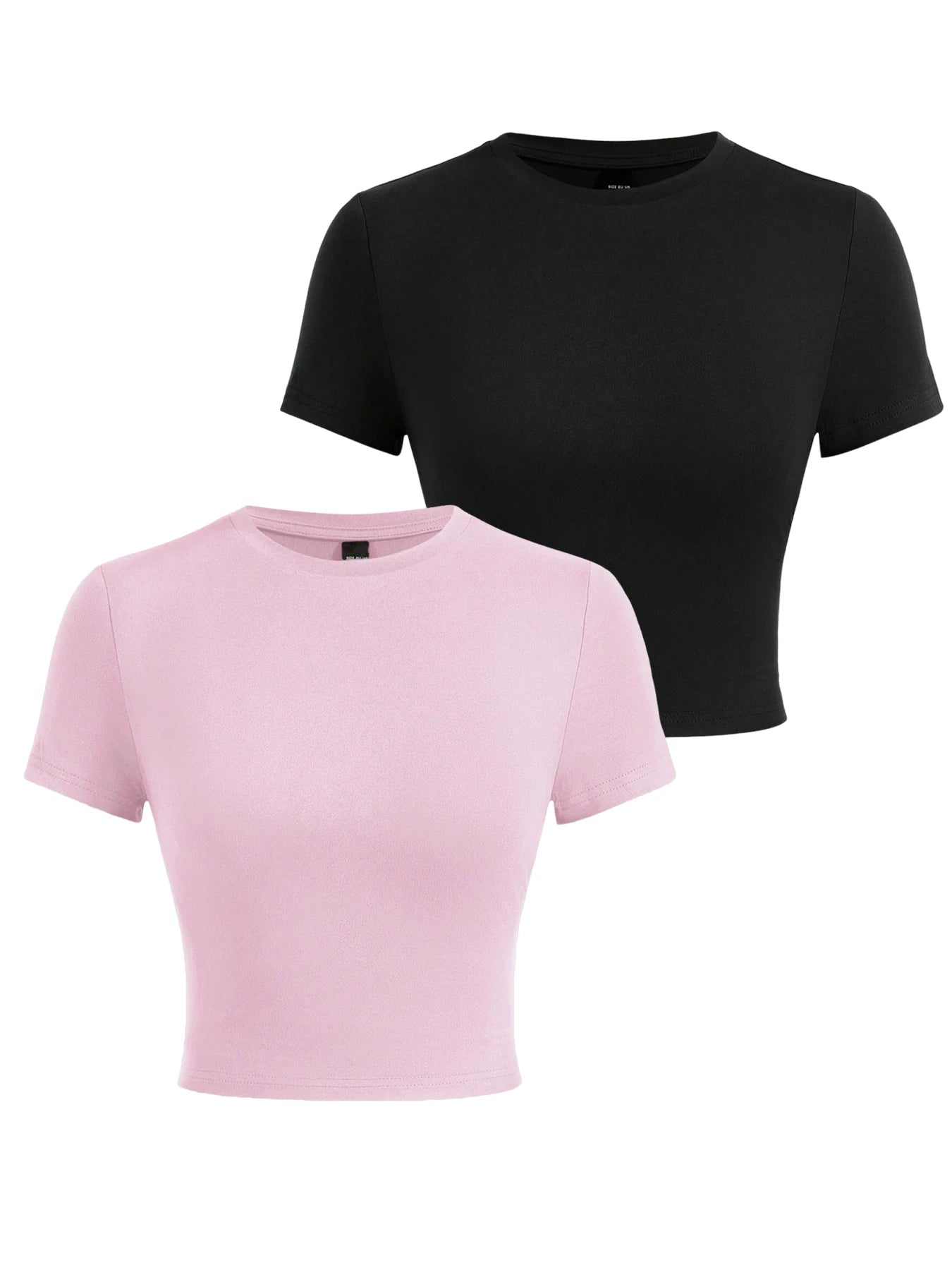 Y2K Woman Solid Cotton Crop Tops Short Sleeve High Elastic T-Shirt Soft O-Neck Sporty Tees Summer Street Fashion Female Clothes