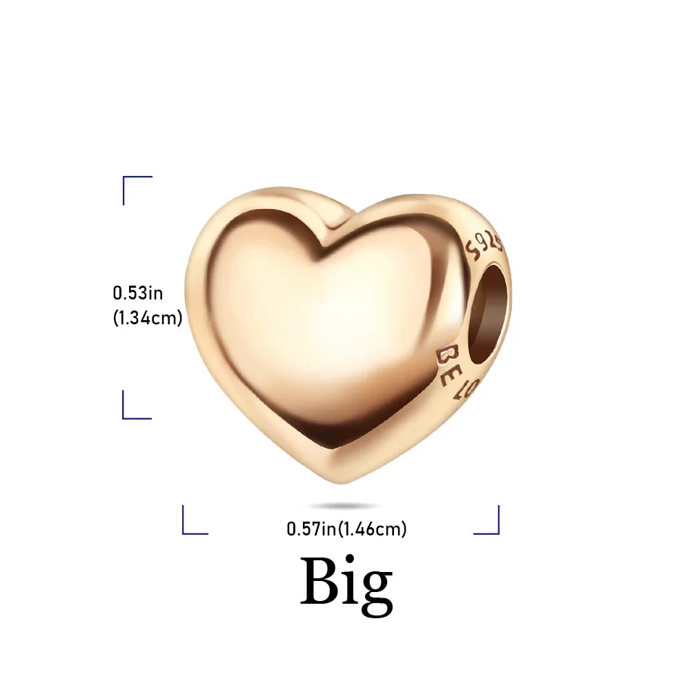 925 Sterling Silver Heart Shaped Key Lock Couple Charms Enamel Insect Pendent Horseshoe Floral Beads Fit Bracelet Custom Gift