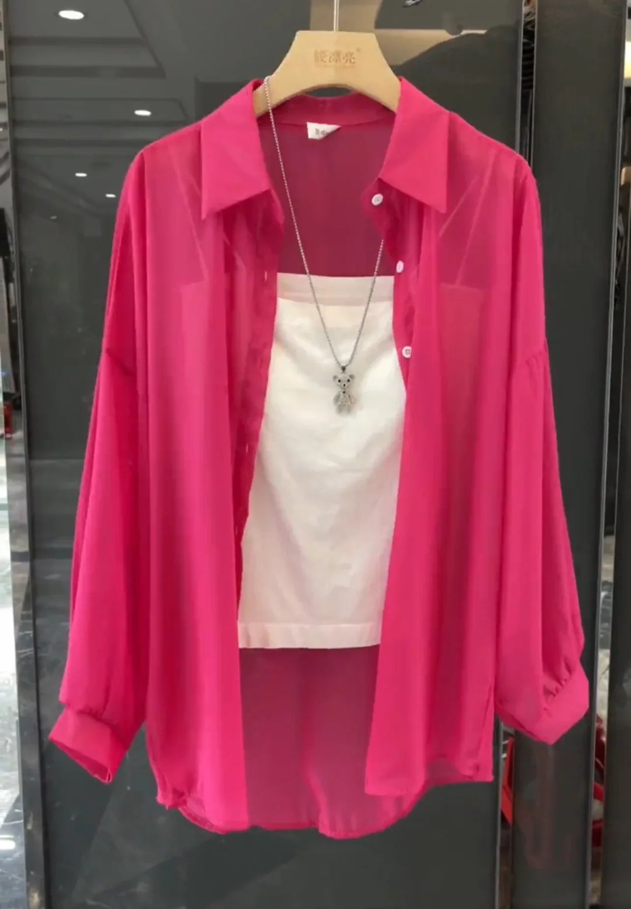 Women's Summer Lightweight Ice Sensation Pearl Shiny Sun Protection Shirt Outerwear Slender Commute Open Cardigan Top