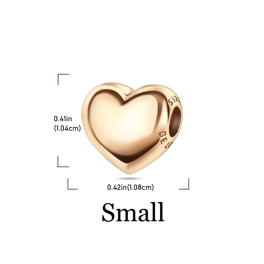925 Sterling Silver Heart Shaped Key Lock Couple Charms Enamel Insect Pendent Horseshoe Floral Beads Fit Bracelet Custom Gift