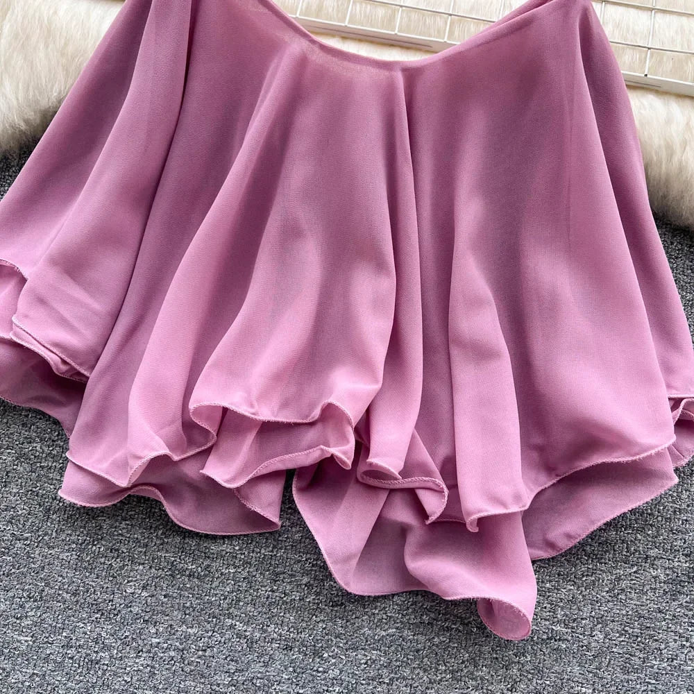 New Summer Spaghetti Straps Ruffle Sleeveless Tanks and Camis Korean Corset Crop Tops Solid Tank Camisoles Women Clothes Y2k