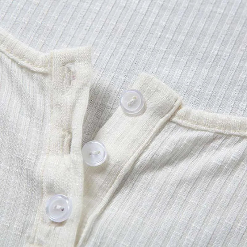 Women Summer Fashion Streetwear Sexy White Transparent Crop Tops Buttons V Neck Short Sleeve Pullover Slim T Shirts Club Party