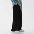 Light Wash Men's Drawstring Jeans Loose Straight Leg Floor-Length Trendy Casual Wide Leg Long Trousers Comfortable Fit