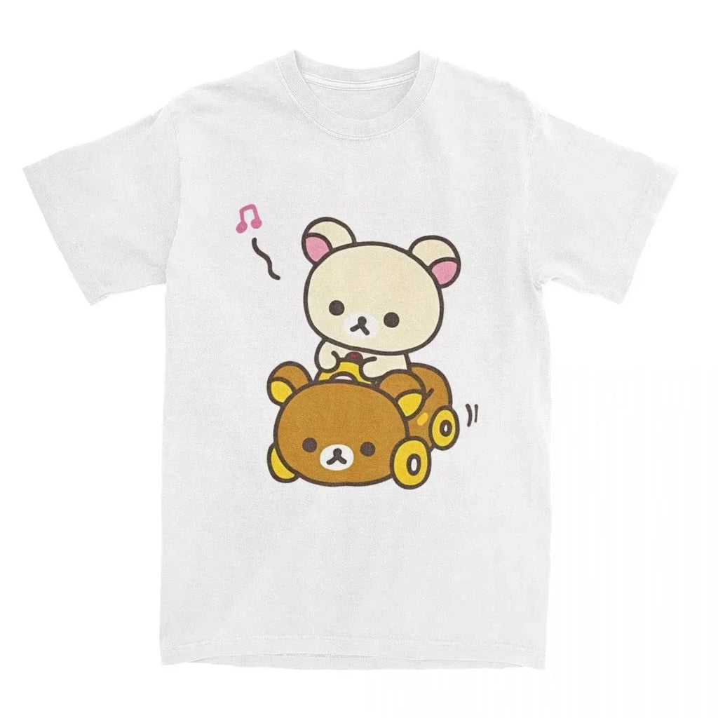 Round Neck Short Sleeve T-shirt for Men and Women with Car Hipster Style Summer Short Sleeve T Shirts Streetwear Women T Shirts