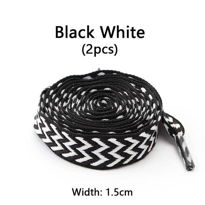Flat Shoelaces for Sneakers Wavy Bread Shoe Laces Luxury Brand Shoelace Width 1.5cm/2cm/3cm Trend Shoe Lace Rope Shoes Strings