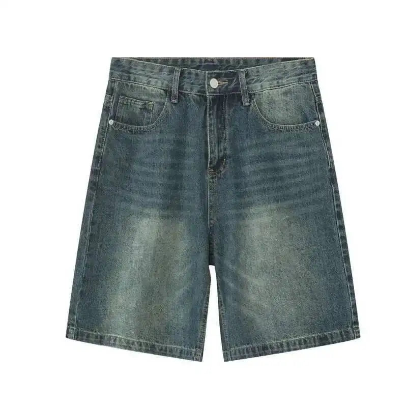 IEFB Summer Denim Shorts Men's Loose Korean Style Retro Short Jeans Fashion Washed Casual Knee Length Pant New Streetwear 9A8588