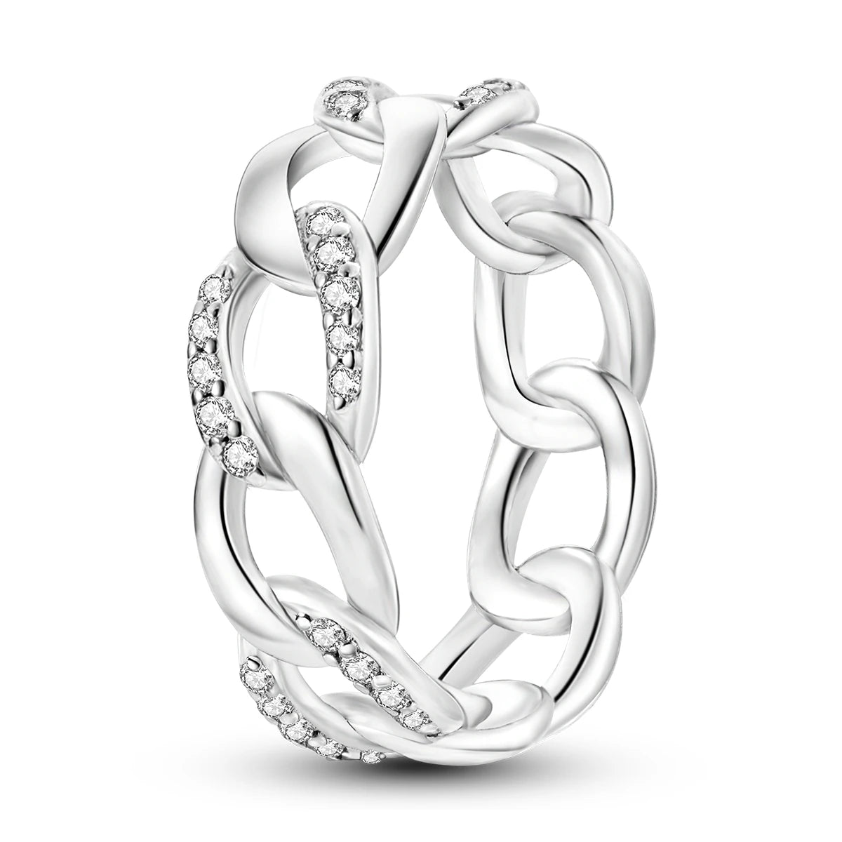 Women Silver Finger Rings for Women Original 925 Sterling Silver Cocktail Ring Geometric Cubic Zircon Heart Wedding Jewelry