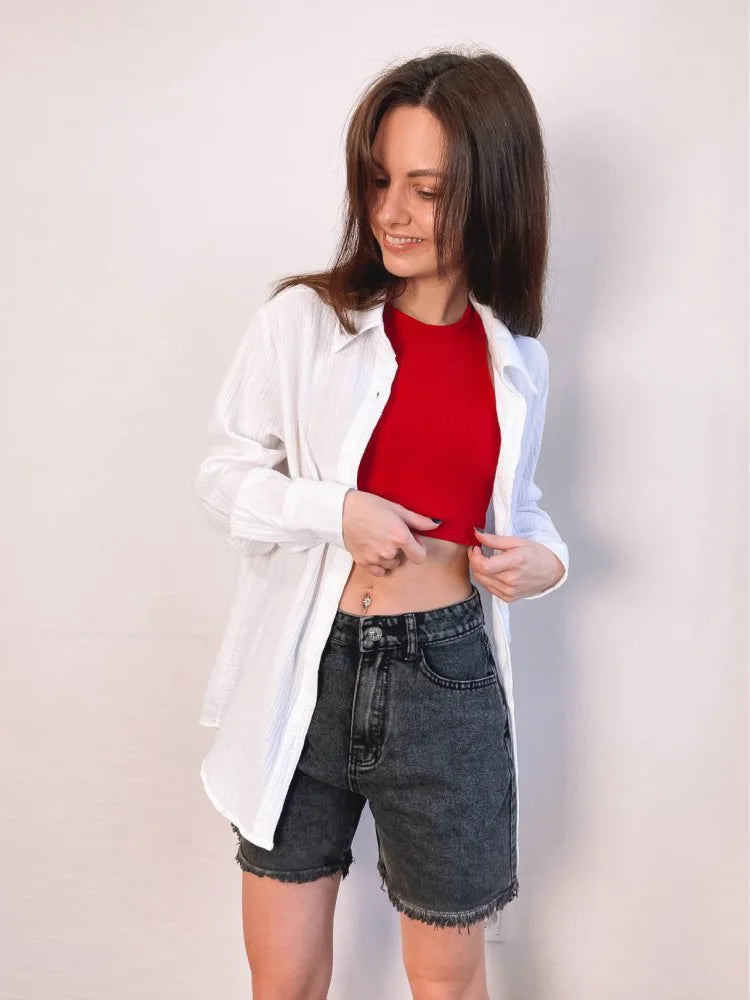 Streamgirl Blue Women's Denim Shorts Summer High Waist Casual Chic Loose Jean Shorts For Women Summer 2025 Denim Short Femme