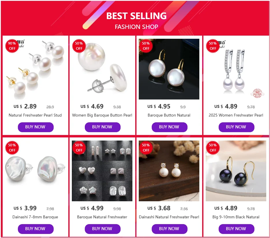 Natural Freshwater Pearl Stud Earrings Real 925 Sterling Sliver Earring Cultured White Pearl for Women Earring Jewelry Wholesale