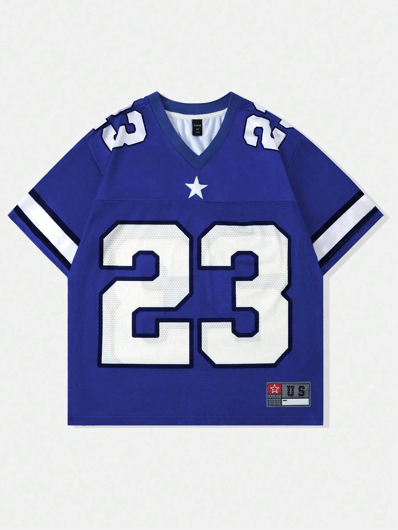 2025 New Hot Women's Summer Y2K Fashion Casual Shirt Street Retro Hip Hop 23 Shirt V-Neck Loose Breathable Quick Drying T-Shirt