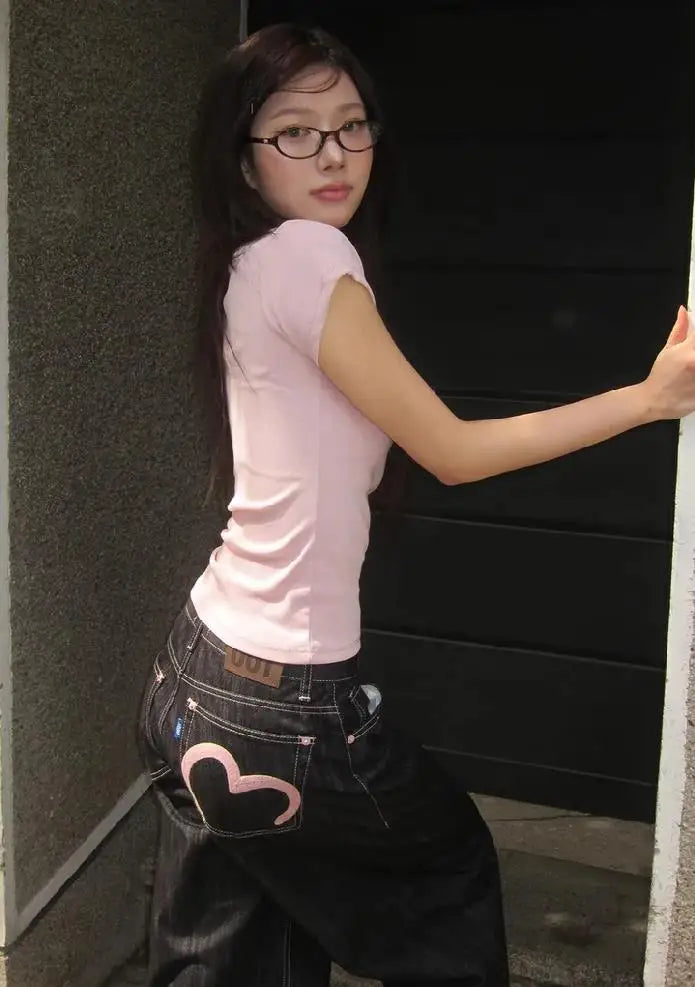 2025 Autumn Winter Women's Denim Jeans Y2K Wide Fit Baggy Jeans Grunge Harajuku Cowboy New In Pants Korean Mom Jeans Punk Retro