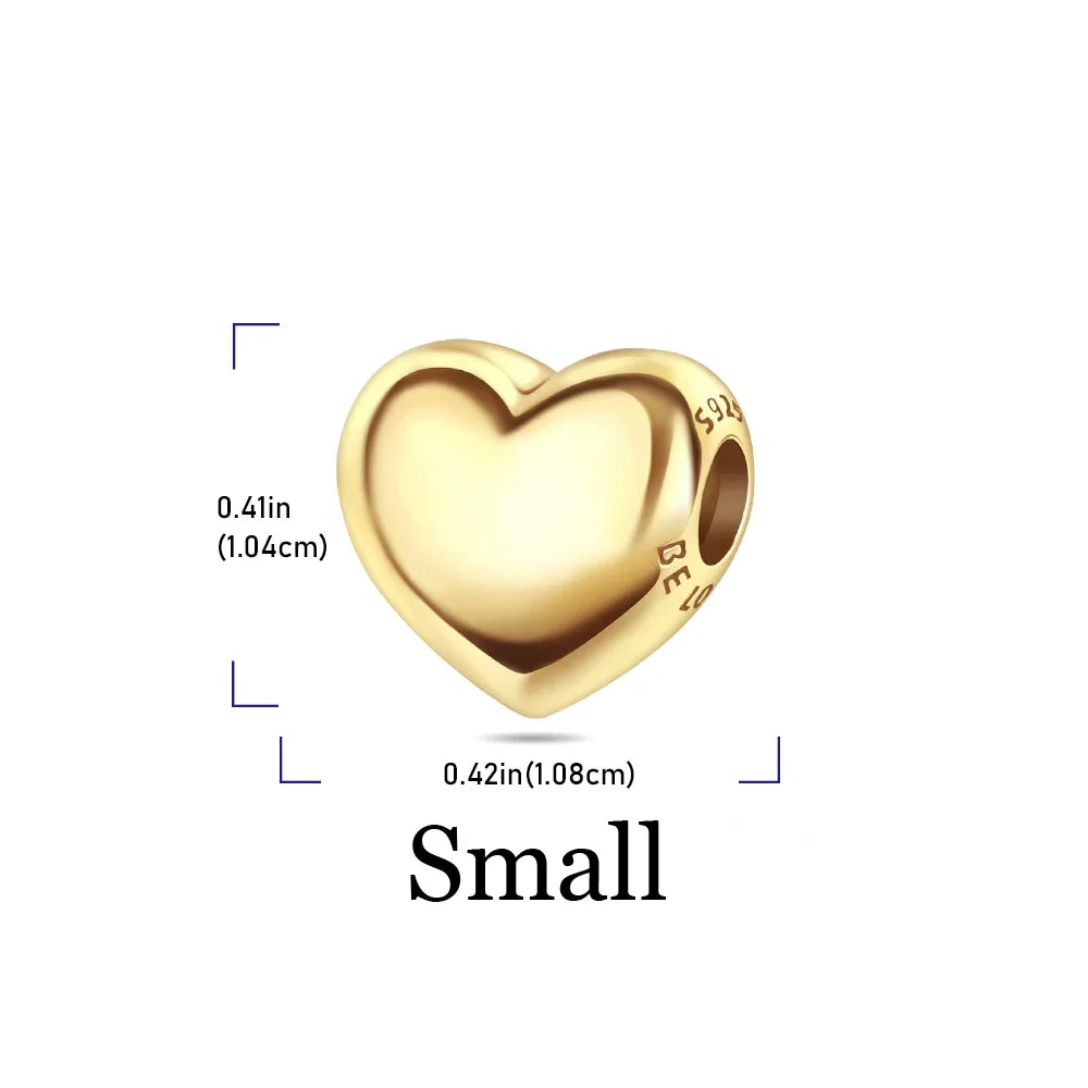 925 Sterling Silver Heart Shaped Key Lock Couple Charms Enamel Insect Pendent Horseshoe Floral Beads Fit Bracelet Custom Gift