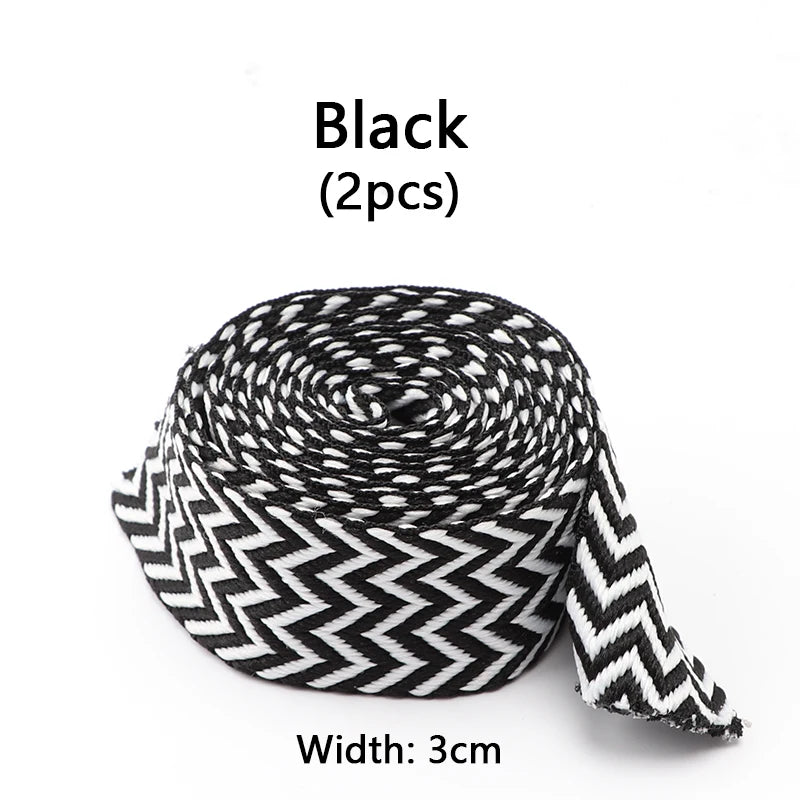 Flat Shoelaces for Sneakers Wavy Bread Shoe Laces Luxury Brand Shoelace Width 1.5cm/2cm/3cm Trend Shoe Lace Rope Shoes Strings